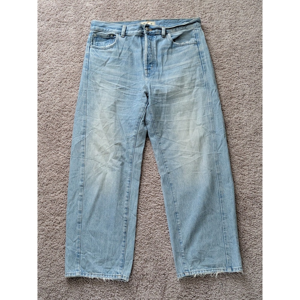 Madewell Pieced Barrel Leg Jeans Women's 29 (Fits 34x27) Light Wash NWT